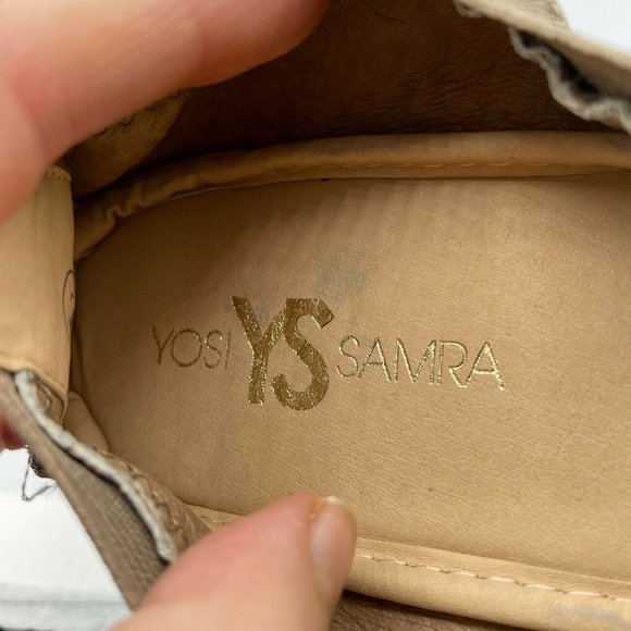 Yosi Samra Foldable Snake Samara Black Beige Slip On Round Toe Ballet Flats 11 - Picture 7 of 8